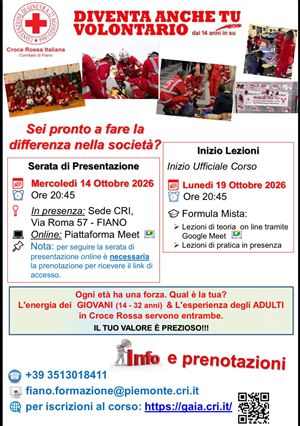 Diventa Volontario della Croce Rossa Italiana