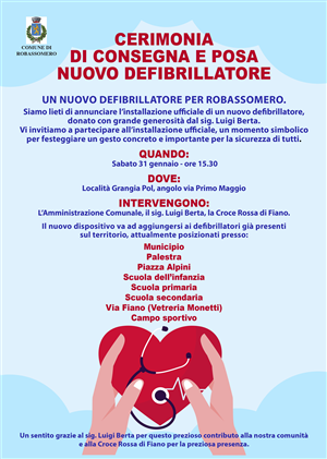 Cerimonia di consegna e posa defibrillatore