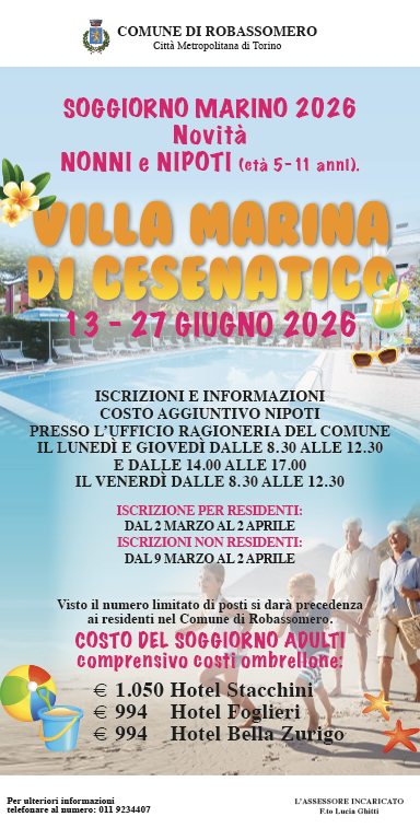 Iscrizioni Soggiorno Marino riviera adriatica 2026