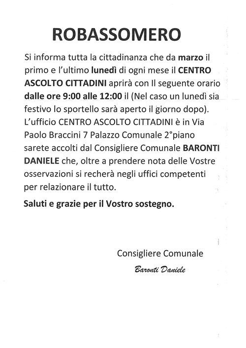 Centro ascolto cittadini